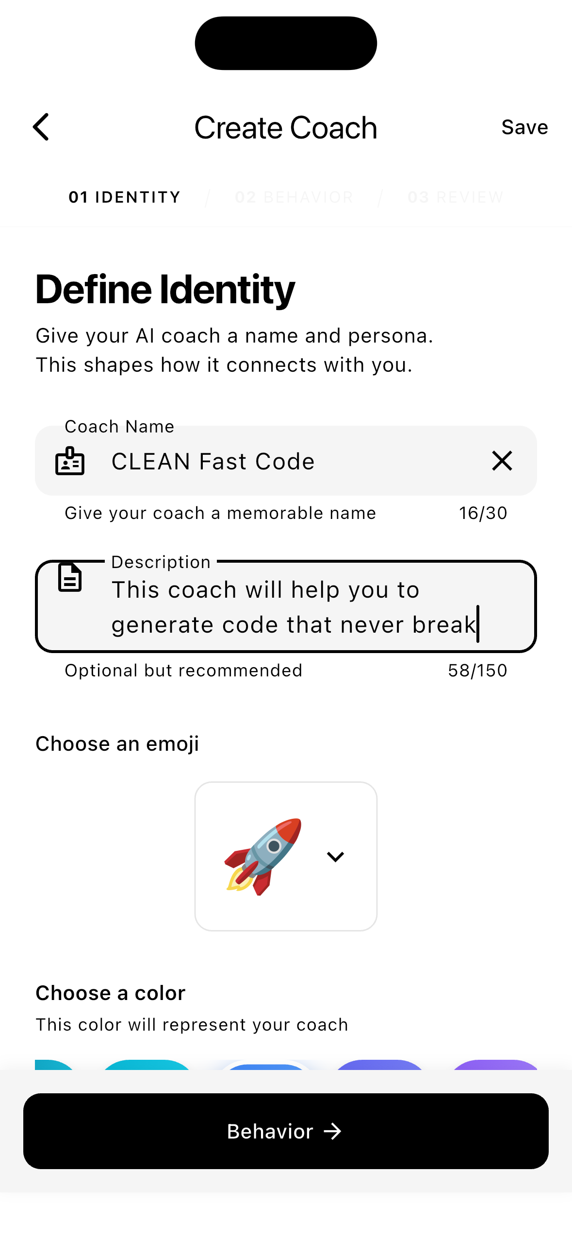 Coach creation - Identity