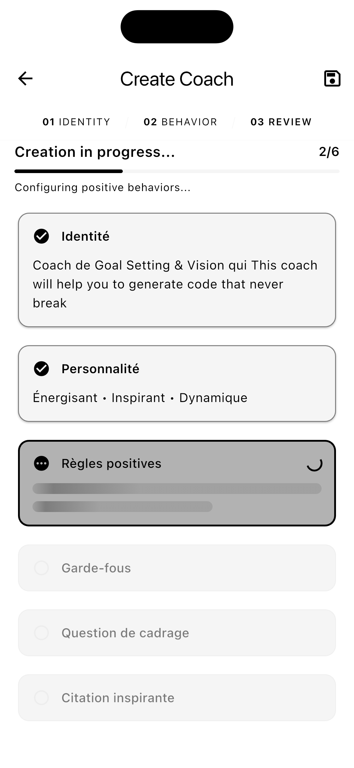 Coach creation - Review